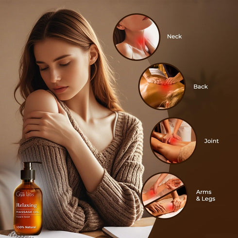 Set Set 2x200ml Relaxing Massage Oil & Soothing Massage Oil - Aromatherapy Grade Essential Oils - - Gya Labs