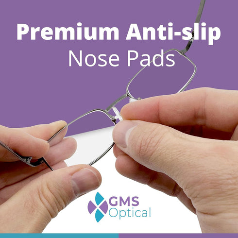 GMS Optical D Shape Screw-in Soft Silicone Eyeglass Nose Pads, Eyeglass Repair Kit with Screws, 5 Pair (Medium 15mm)
