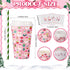 Jingmore 120 Sets 16oz Disposable Paper Coffee Cups with Lids Sleeves Straws Holiday Paper Drinking Cups Bulk for Hot