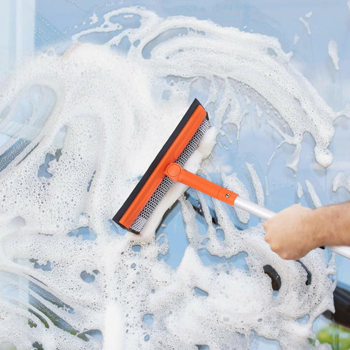 Window Squeegee for Home, Window Cleaner Tool with Extension Pole 20''-30'', for Shower, Car Windshield, Glass Cleaning