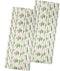 Cactus Themed Paper Straws - Green White Succulents - 50 Pack