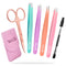 TsMADDTs 6 PCS Tweezers Set for Women, Eyebrow Tweezers with Curved Scissor for Ingrown Hair, Daily Beauty Tools with