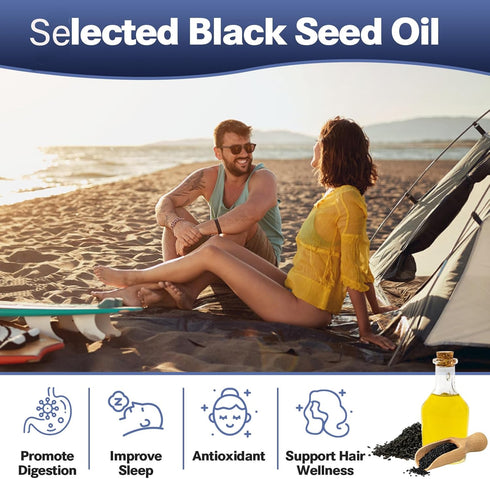 25-in-1 Sea Moss Black Seed Oil Supplement - 120 Caps, 18525mg with Ashwagandha, Ginger, Berberine & More
