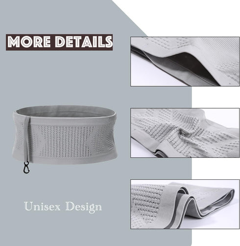 ?????????????? ?????? Insulin Pump Belt, Diabetic Waist Belt with 4 Large Pockets, Breathable for Sleeping (Grey, 30-35 inch)