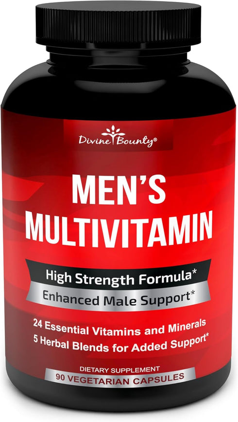 Mens Multivitamin, Daily Multivitamin for Men with Vitamins A C D E K B Complex, 90 Vegetarian Capsules