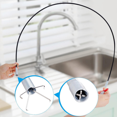 61 Inch Flexible Grabber Claw Pick Up Tool with 4 Bendable Claws for Sink Drain Clog Removal