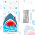 100 Pieces Shark Party Bags - 12.5 x 27.5 cm Plastic Candy Bags with 100 Silver Twist Ties for Summer Ocean Party