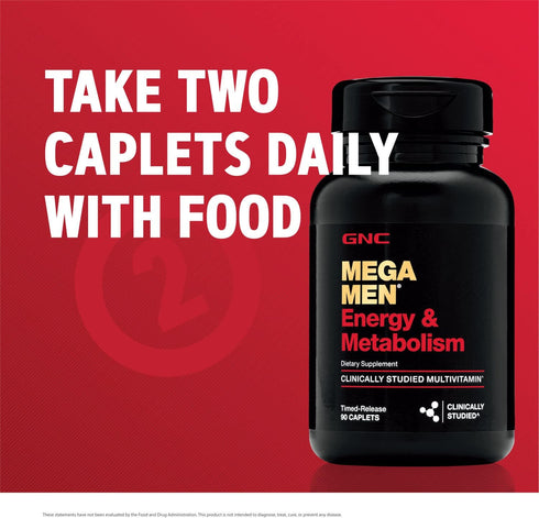 GNC Mega Men Energy & Metabolism Multivitamin, Antioxidants and Increased Calorie Burning, 180 Count