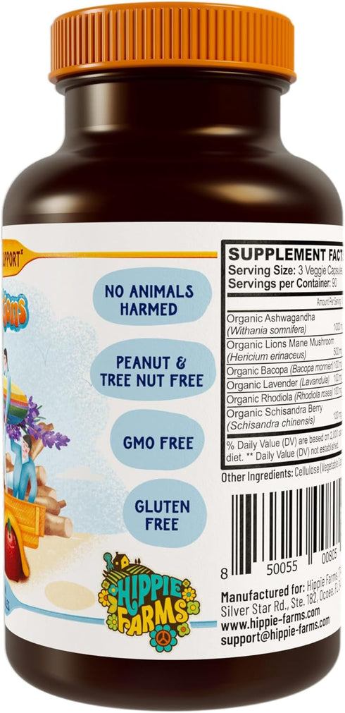 Stress, Mood, Energy Support - Good Vibrations Blend with Ashwagandha Root, Lion's Mane & More