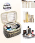 Wandering Nature Makeup Bag, Travel Organizer Cosmetic Brush Case for Women in Eco Vegan Leather