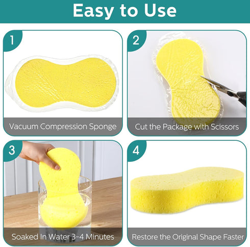 20 Pcs Large Multi-Purpose Car Wash Sponge, Non-Scratch Thick Foam Cleaning Pad, Mix Colors for Household