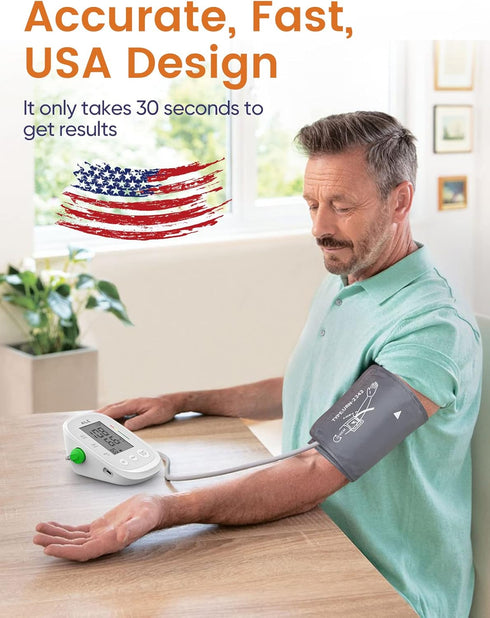 Blood Pressure Monitor,AILE blood pressure machine Upper Arm Large Cuff(8.7"-16.5"Adjustable),automatic high blood pressure cuff for home use,(BP)blood pressure monitor,2*99 memory,Easy to use/travel