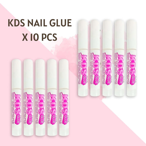 KDS Nail Glue, 10pcs for Professional Fake Nail Art & Design, Nail Tip Extension