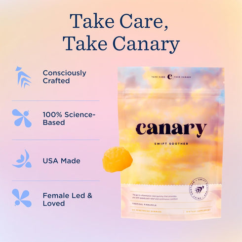 Canary Swift Soother Gummies, Bromelain, Curcumin, Quercetin, and Turmeric Supplement for Joint Health - 60 Gummies