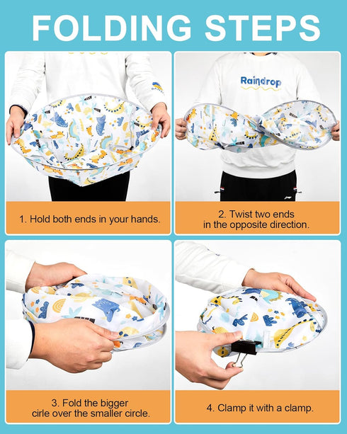 Lictin Haircut Capes Umbrella for Kids - Waterproof Hairdressing Cape with 1PCS Black Comb, Dinosaur Theme