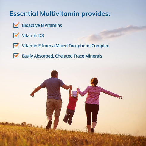 Euromedica Essential Multivitamin - 60 Tablets with Bioactive B Vitamins, Vitamin E, D3 & Chelated Minerals