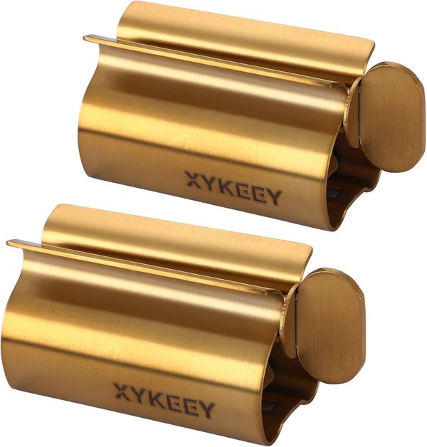 XYKEEY Toothpaste Tube Squeezer - Set of 2 Toothpaste Squeezer Rollers, Metal