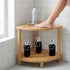 LZDGCC 2-Tier Bamboo Corner Shower Stool, Non-Slip Adjustable Shower Feet Stool for Shaving Legs, Shower Foot Rest