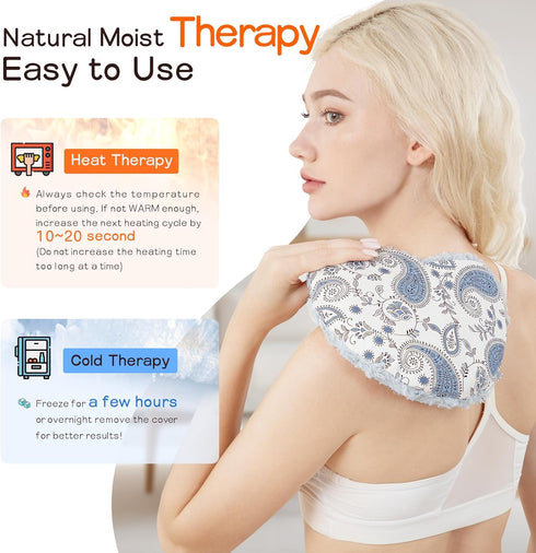 Heating Pad Microwavable Reusable Heat Pack for Neck, Shoulder, Cramps, Back Pain Relief, Lavender Self-Care Gifts