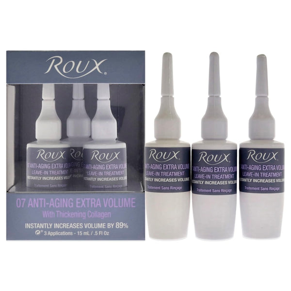 Roux Collagen Leave-In Treatment, Anti-Aging Ampolletas 07 Extra Volume Formula, 3 Count, .5 Fl Oz Each