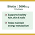 Nature's Bounty Biotin Vitamin Supplement, 5000 mcg, 72 Softgels - Supports Metabolism for Healthy Hair, Skin & Nails