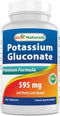 Best Naturals 250 Count Potassium Gluconate Supplement 595 Mg Tablet