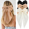VELSCRUN Hair Bows for Women - 3Pcs Big Hair Clips in White, Black, Brown - Silky Satin Hair Barrettes for Long Hair