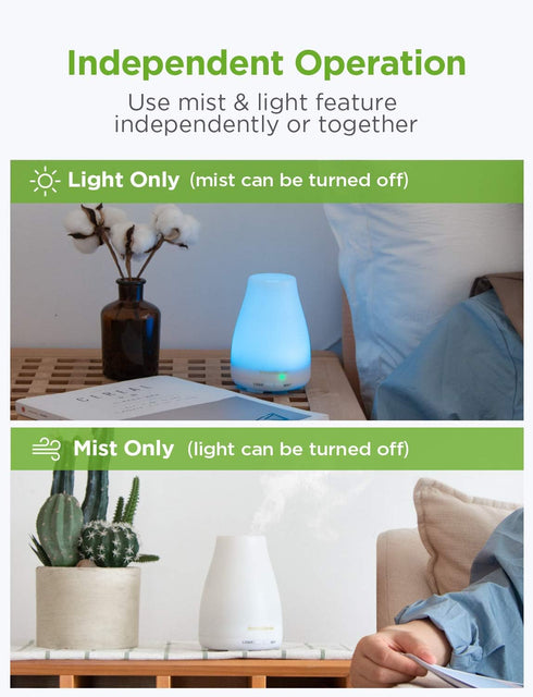 InnoGear Essential Oil Diffuser, Premium 5-in-1 Aromatherapy Diffuser & Humidifier for Home, 7 Color LED, Basic White