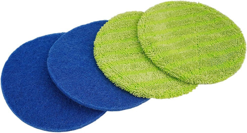 Qiwuhaven 4 Pack Microfiber Mop Pads For Electric Cordless Floor Cleaner Scrubber, Reusable