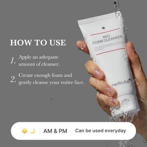 medicube Red Foam Cleanser, Deeply Cleanses, Removes Impurities, Controls Sebum, Korean Skincare