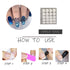 MISUD Press on Nails - Medium Coffin Glue on Nails, Blue Ombre, Acrylic Bling Glitter Design, 24 pcs