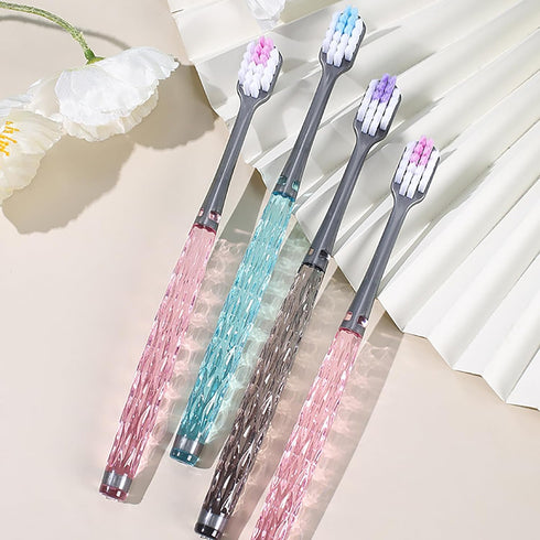 EasyHonor Soft Toothbrushes, Adult Medium Bristle Toothbrushes with Non-slip Handle, 6 Pack
