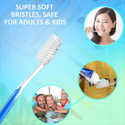 Disposable Toothbrushes, Individually Wrapped, Medium Soft Bristle, Travel Toothbrush Set, 4 Colors, 200 Pieces