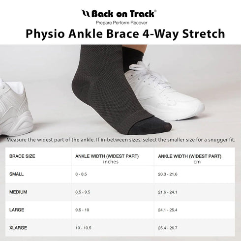 Back on Track Physio 4-Way Stretch Ankle Brace, Welltex Technology for Enhanced Mobility & Recovery, M
