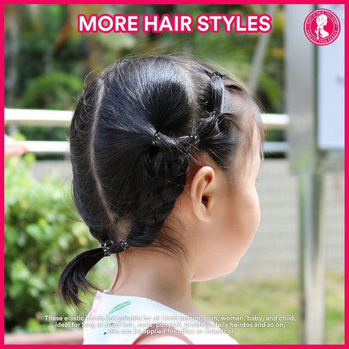 Teenitor 2000pcs Black Hair Rubber Bands, Soft Elastic Hair Ties for Kids Girls Hair Braids