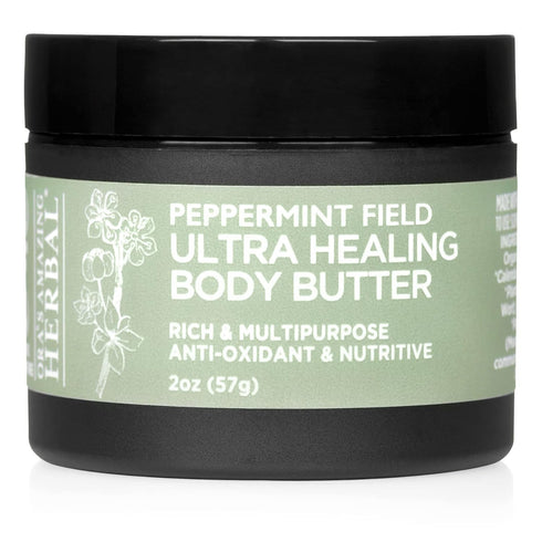 Ora's Amazing Herbal Ultra Healing Body Butter, Intensive Moisturizer for Dry Skin, 2 oz, Spearmint & Bergamot
