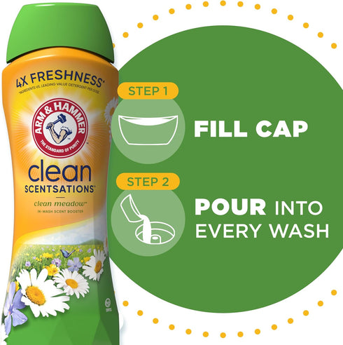HAMMER 24 Oz ARM & Clean Scentsations In-Wash Scent Booster, Laundry Scent Booster Clean Meadow scent