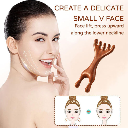 hinbkenla 2pcs 6 Five Touch Therapy Comb,Massage Claws,Saludea Fivetouch Therapy,Sandalwood Multi-Functional Handheld