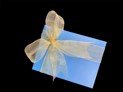 1.5 Inches Wide Gold Sheer Organza Chiffon Ribbon for Gift Wrapping, Bouquet Crafts, 50 Yards/Roll