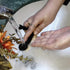 Wooden Nail Brush Cleaner Black X 1, 100% Natural Boar Bristle for Hand Foot Toe Scrub with Rope