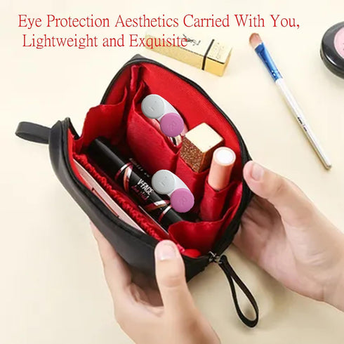 Kuanfine 4 Pack Contact Lens Case Leak Proof Travel Contact Case, Colored Contact Lens Storage Holder Container(Multi