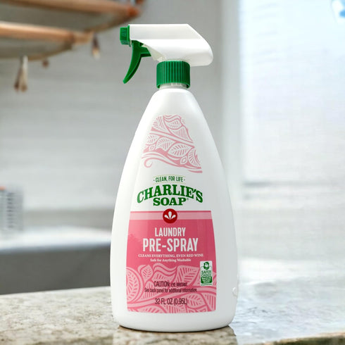 Charlie’s Soap Laundry Pre-Spray Stain Remover (32 fl oz) - Natural Laundry Pretreat and Stain Remover Pack of 1