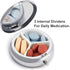 JEKYQ 3 Pillbox Pill Box Pill Case for Woman Weekly Pill Organizer with Compartments Card Heart Shape Flowers Small