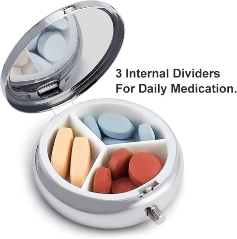 JEKYQ 3 Pillbox Pill Box Pill Case for Woman Weekly Pill Organizer with Compartments Cherry Japanese Cherry Blossom