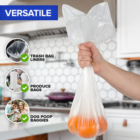 Stock Your Home 4 Gallon Garbage Bags, 100 Count, Leakproof, Versatile Usage, Grab-n-Go