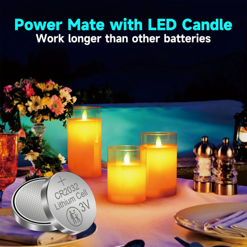 2032 Battery 230 mAh CR2032 Lithium 3V Coin Button Cell, 50 Pack