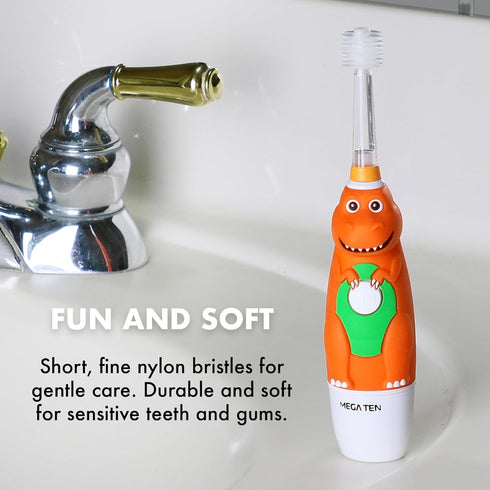Brilliant Oral Care Kids Sonic Toothbrush Replacement Heads, Orange, 2 Pack, for Ages 5+