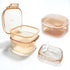 Denture Bath Box, Three-Layer Retainer Case for Mouth Guards, Non Full Denture Cup, Orange