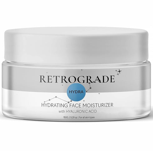 Retrograde Skin Care Hydra Hyaluronic Acid Water Gel Cream, Daily Face Moisturizer for Dry Skin, Scented