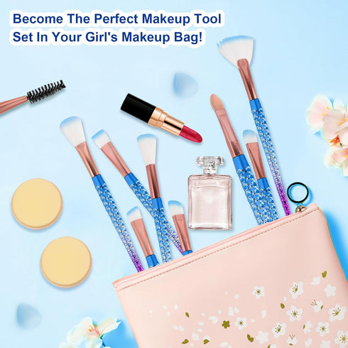 NICEMOVIC Kids Makeup for Girls, 20PCS Frozen Princess Makeup Brushes Set, Christmas Gift Ideas